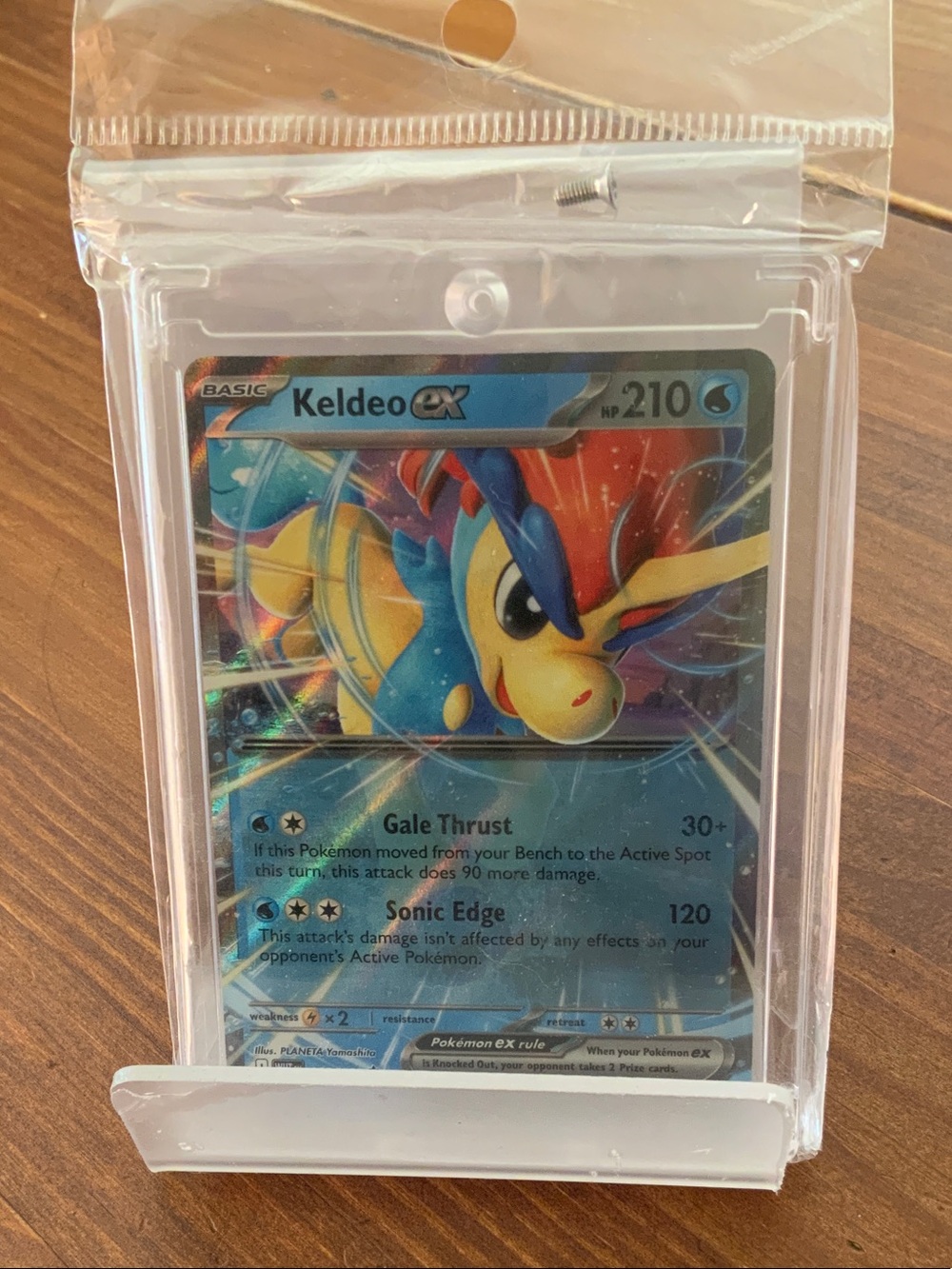 Pokemon Keldeo ex Blue and Yellow Holo Art Card